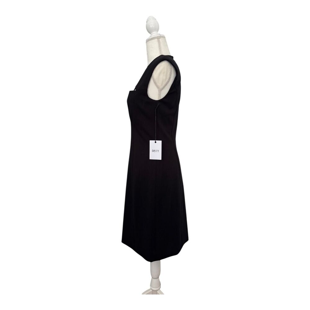 Deity New York Dress Women's 4 Black Sleeveless Sheath Cut Out Front - Picture 4 of 10